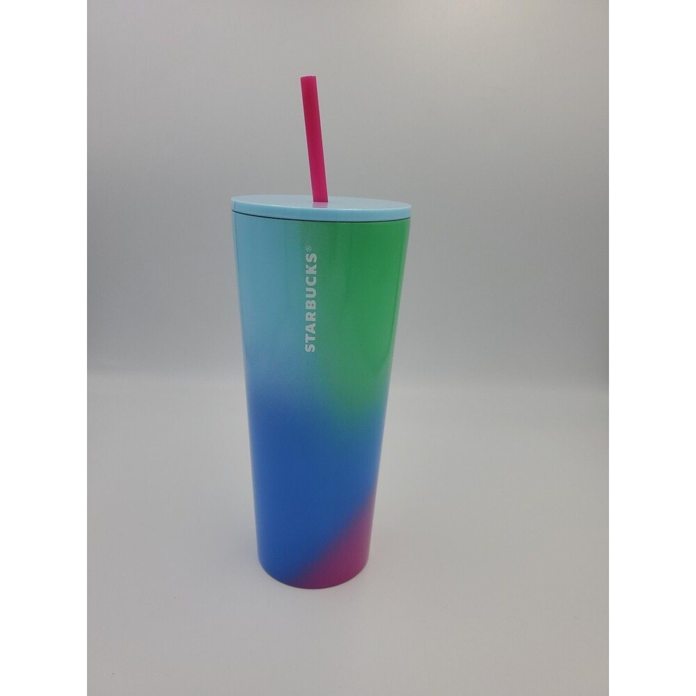 Starbucks Summer 2023 Ombre Prism Gradient Stainless Tumbler Venti 24oz NWT
